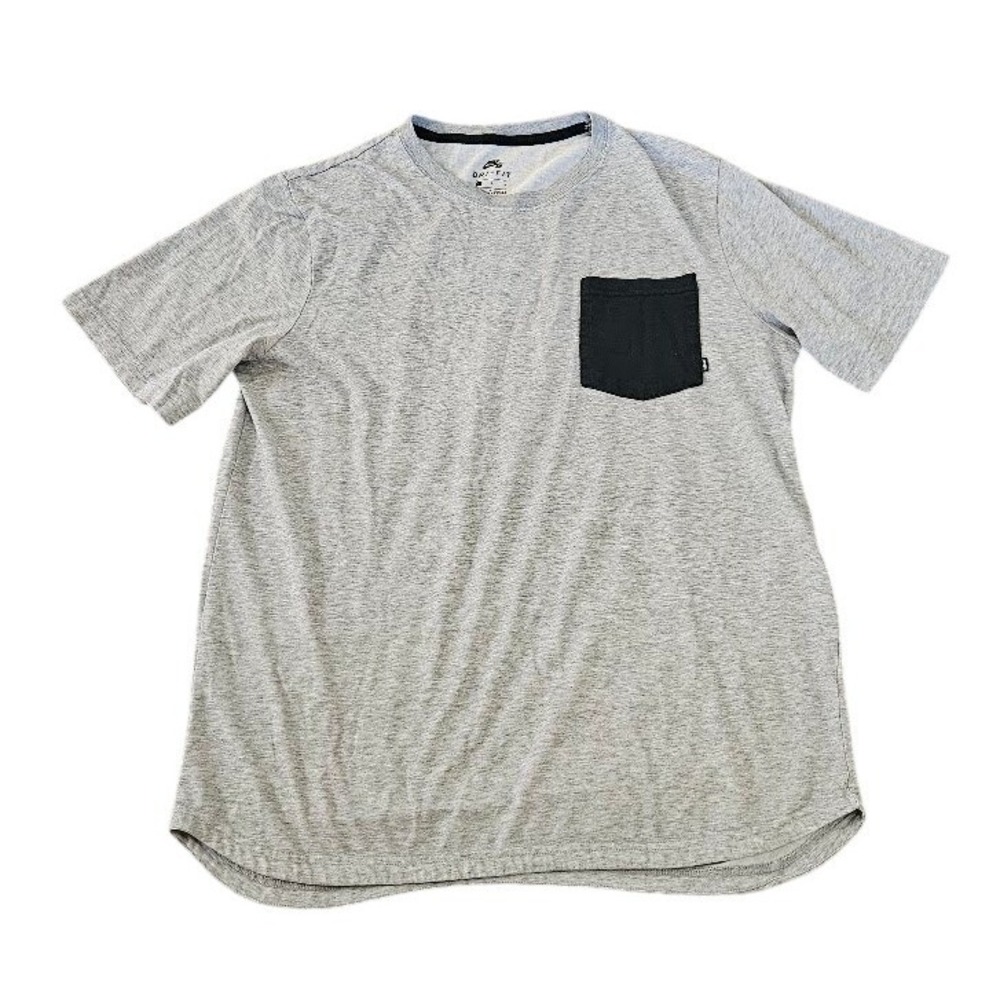 Nike SB Dri-FIT Pocket T-Shirt Mens Large Gray Black Skateboarding Tee